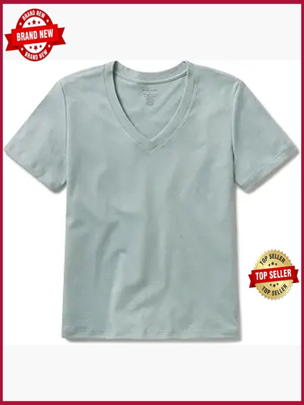 Organic Pima Cotton V-Neck Tee - Relaxed Fit Medium Weight